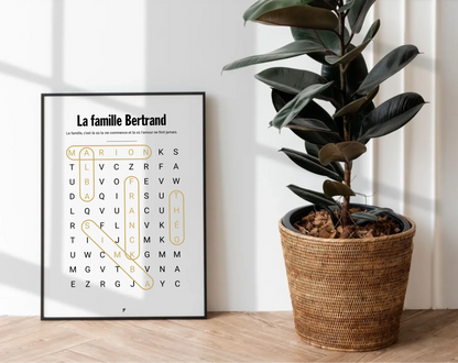 Affiche personnalisée Jeu de mots mêlés FLTM