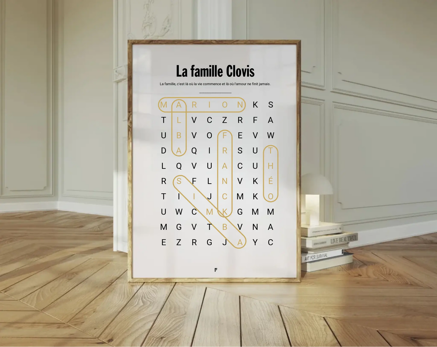 Affiche personnalisée Jeu de mots mêlés FLTM