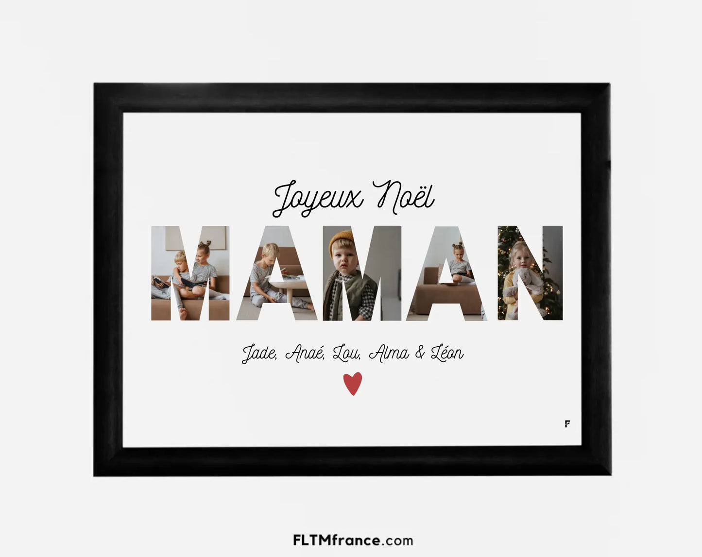 Affiche personnalisée Joyeux Noël Maman – Collage photo FLTM