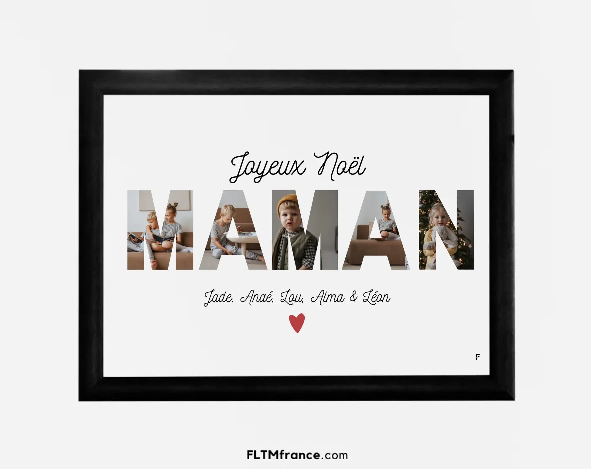 Affiche personnalisée Joyeux Noël Maman – Collage photo FLTM