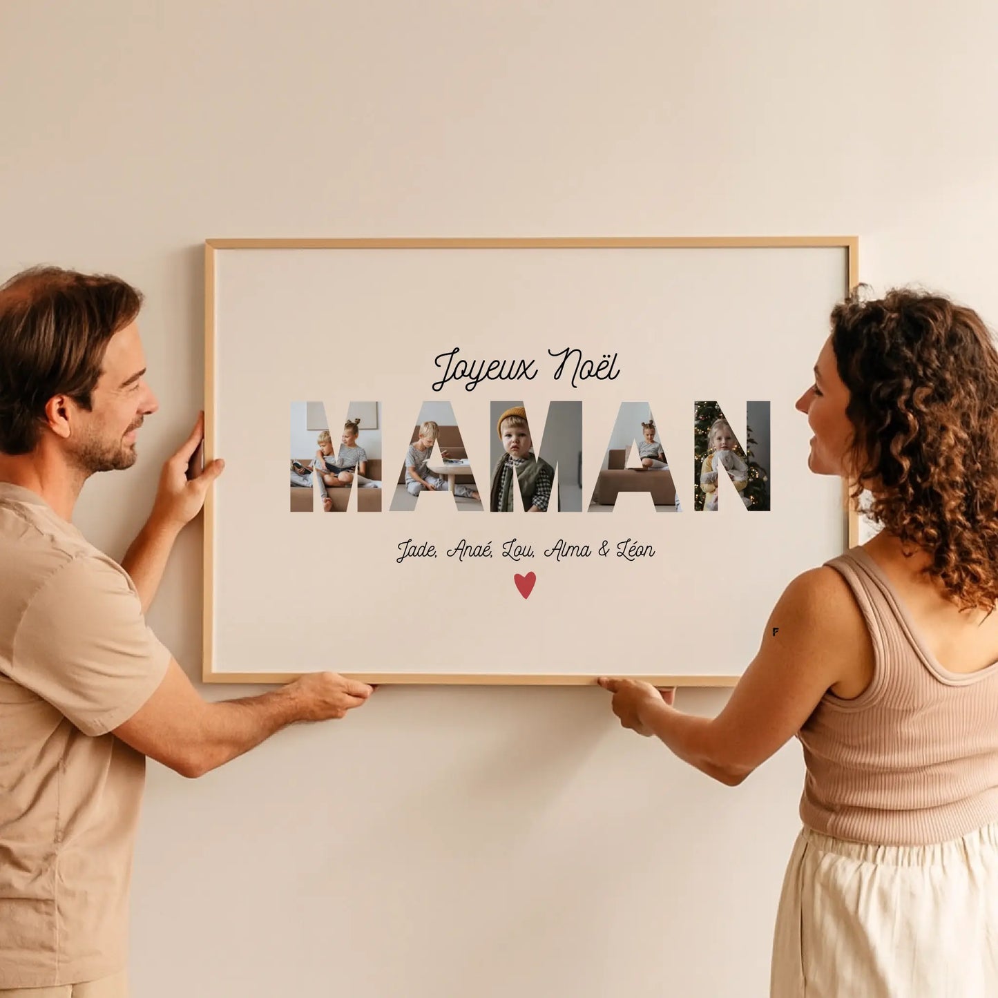 Affiche personnalisée Joyeux Noël Maman – Collage photo FLTM