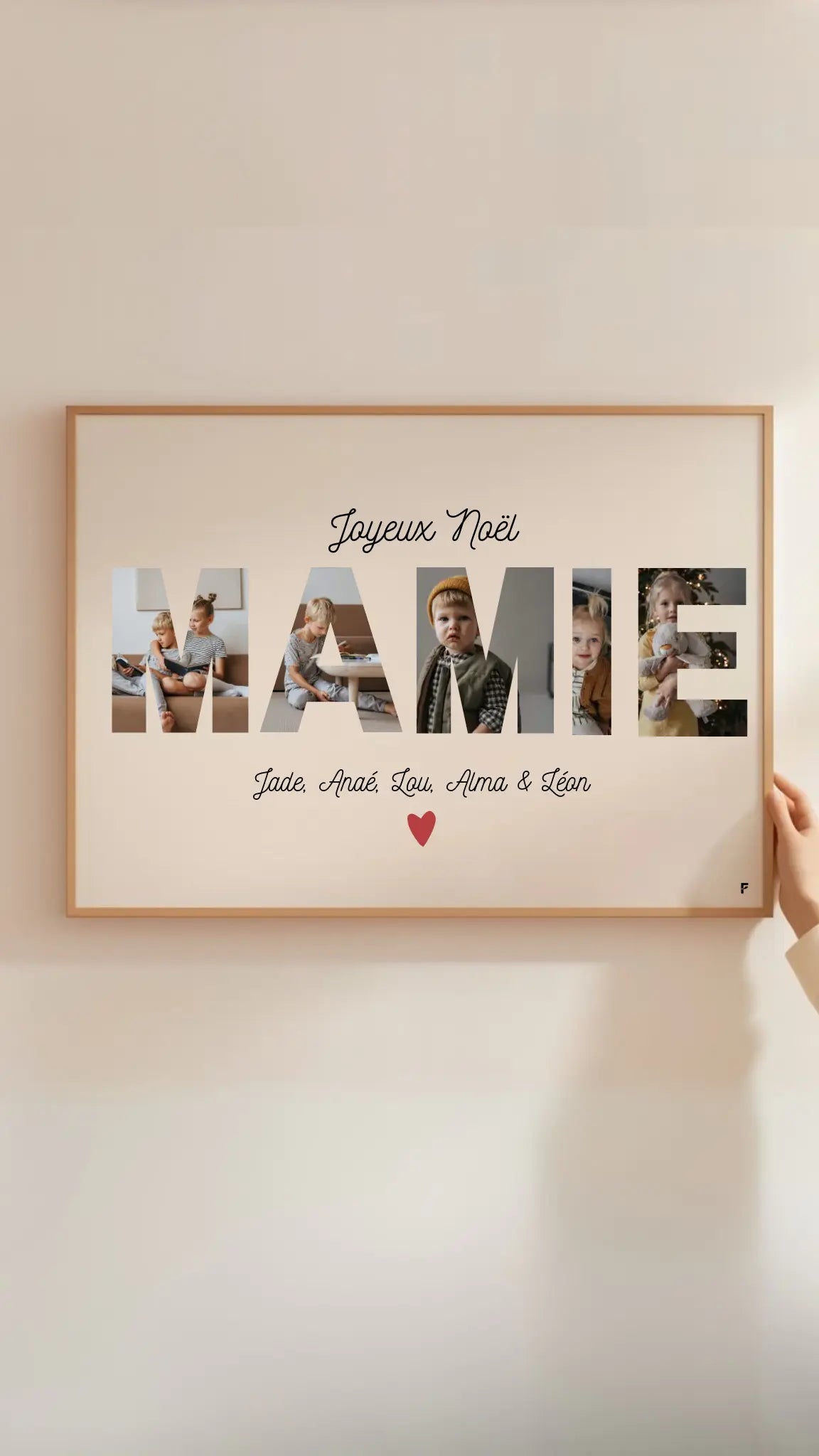 Affiche personnalisée Joyeux Noël Mamie – Collage photo FLTM