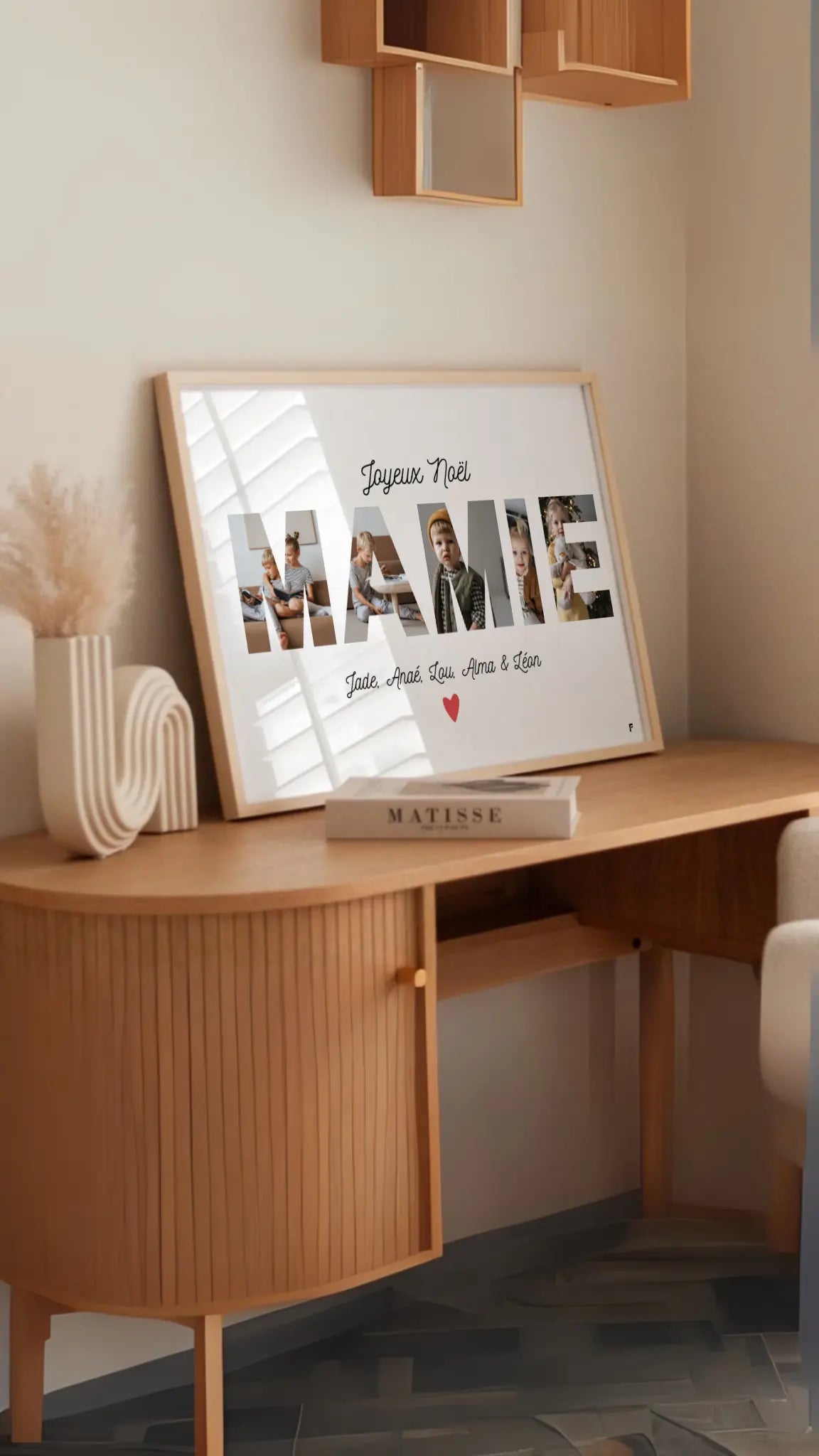 Affiche personnalisée Joyeux Noël Mamie – Collage photo FLTM