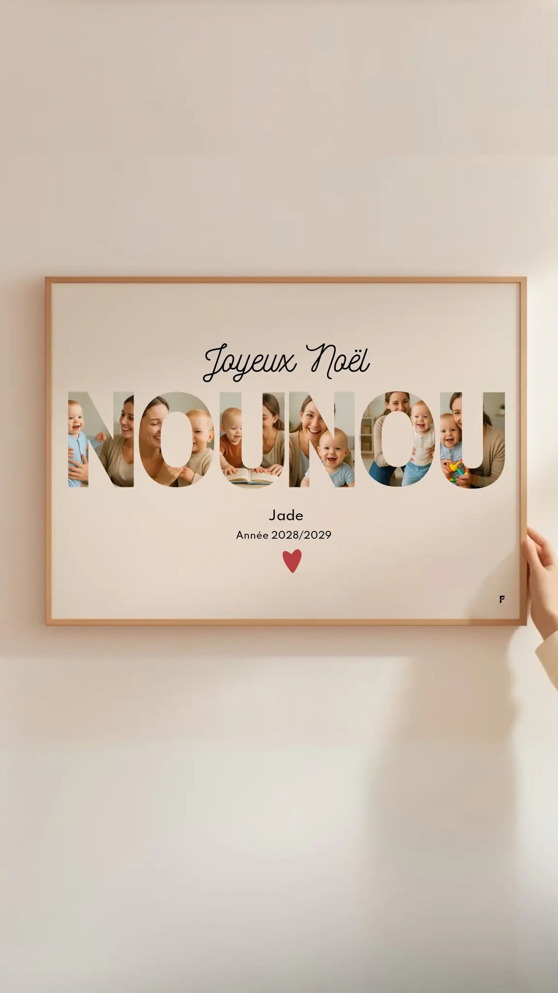 Affiche personnalisée Joyeux Noël Nounou – Collage photo FLTM