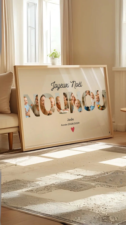 Affiche personnalisée Joyeux Noël Nounou – Collage photo FLTM