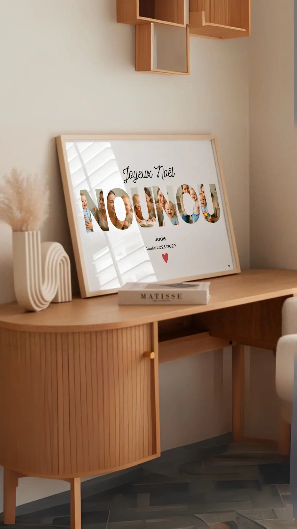 Affiche personnalisée Joyeux Noël Nounou – Collage photo FLTM