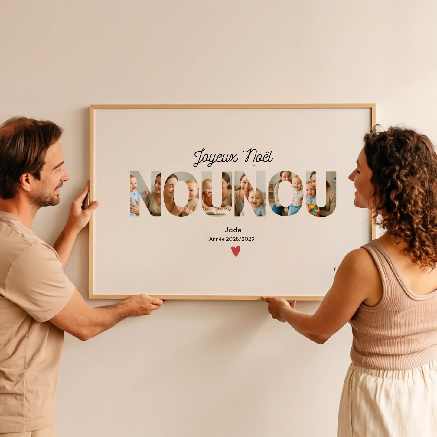 Affiche personnalisée Joyeux Noël Nounou – Collage photo FLTM