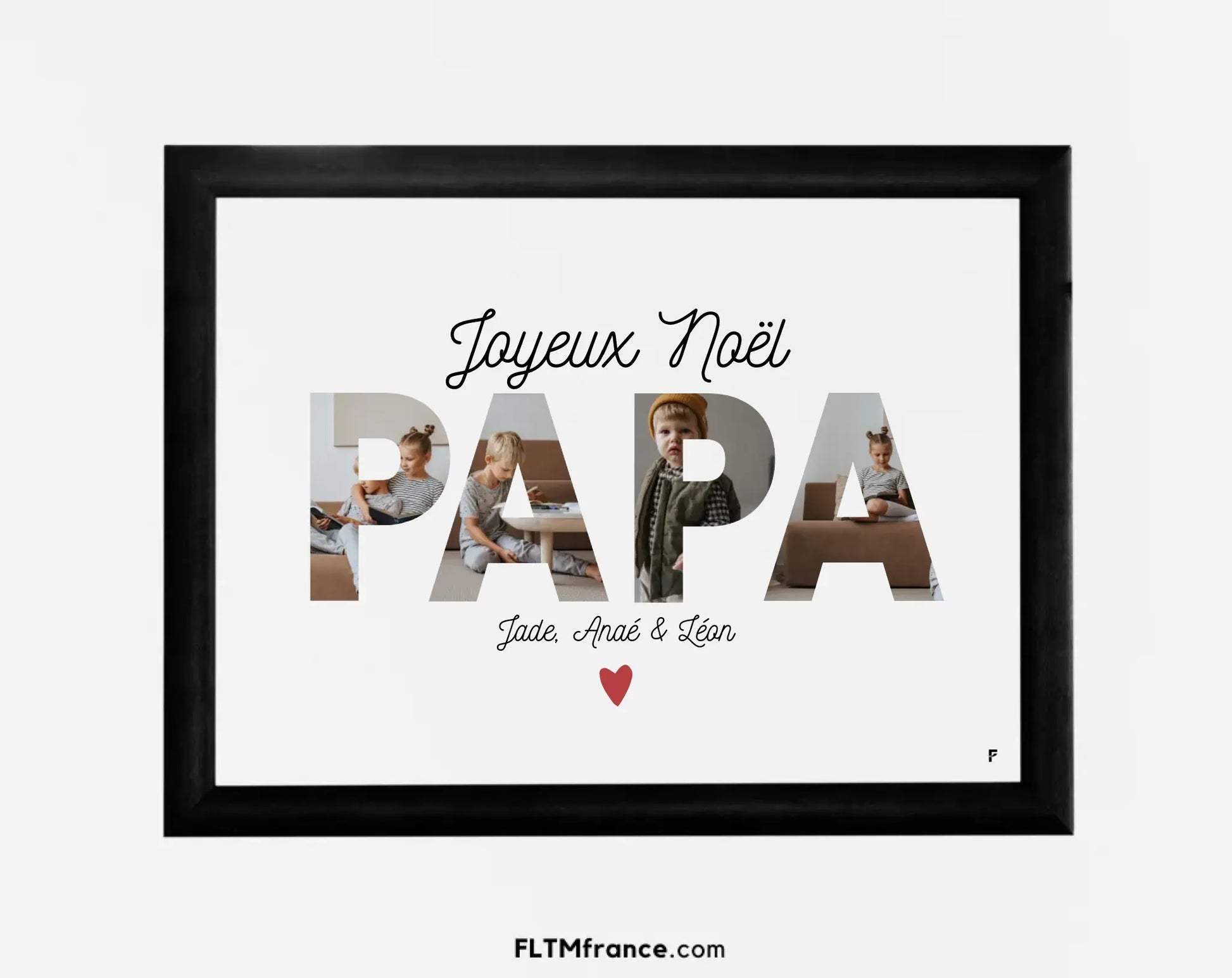 Affiche personnalisée Joyeux Noël Papa - Collage photo FLTM