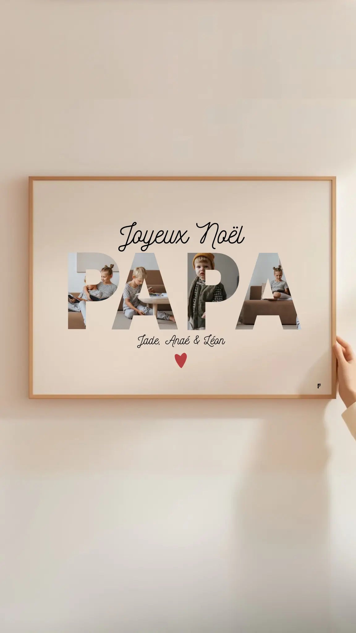 Affiche personnalisée Joyeux Noël Papa - Collage photo FLTM