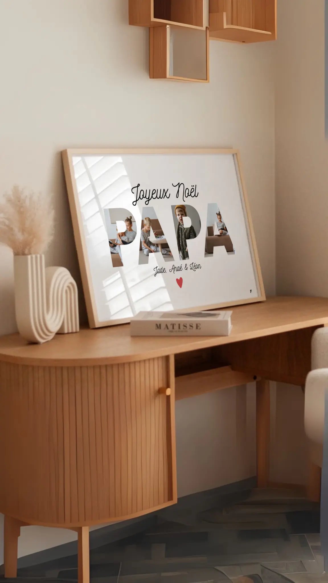 Affiche personnalisée Joyeux Noël Papa - Collage photo FLTM