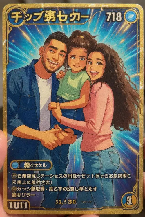 Affiche personnalisée Portrait Manga style carte de collection FLTM