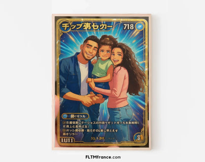 Affiche personnalisée Portrait Manga style carte de collection FLTM