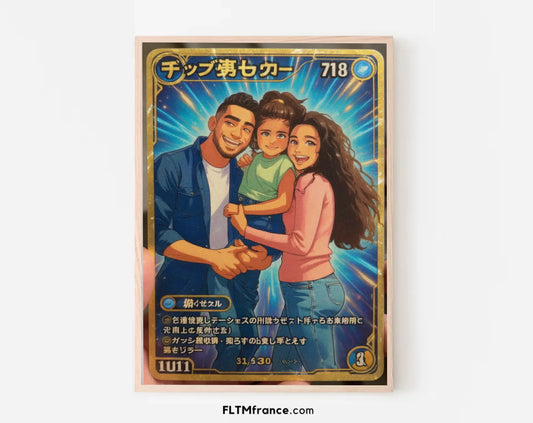 Affiche personnalisée Portrait Manga style carte de collection FLTM