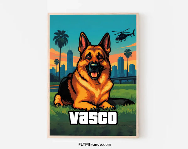 Affiche personnalisée Portrait jeu vidéo urbain de votre animal
