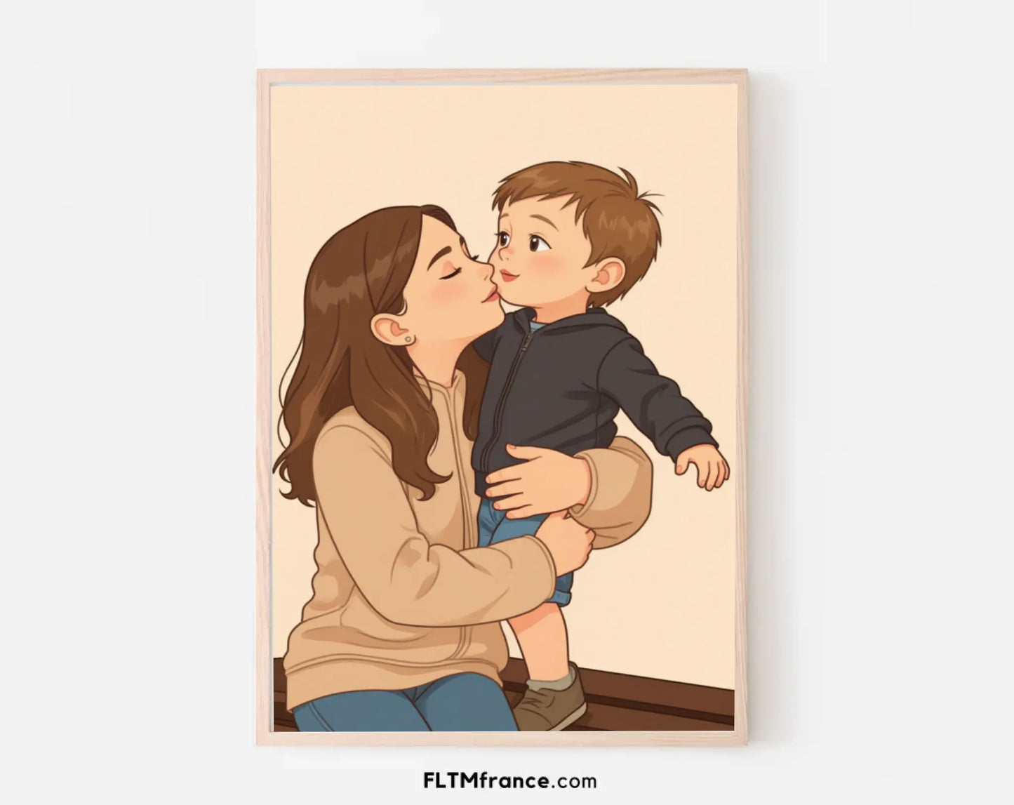 Affiche personnalisée dessin réaliste frères et sœurs – Portrait digital illustration FLTM