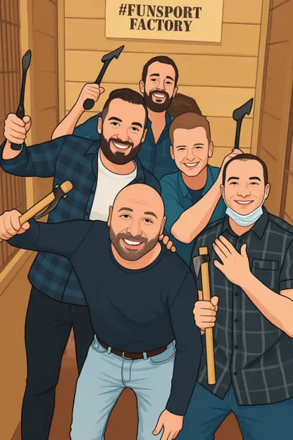 Affiche personnalisée dessin réaliste groupe d’amis – Portrait digital illustration FLTM