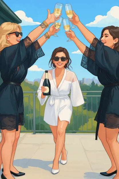 Affiche personnalisée dessin réaliste groupe d’amis – Portrait digital illustration FLTM