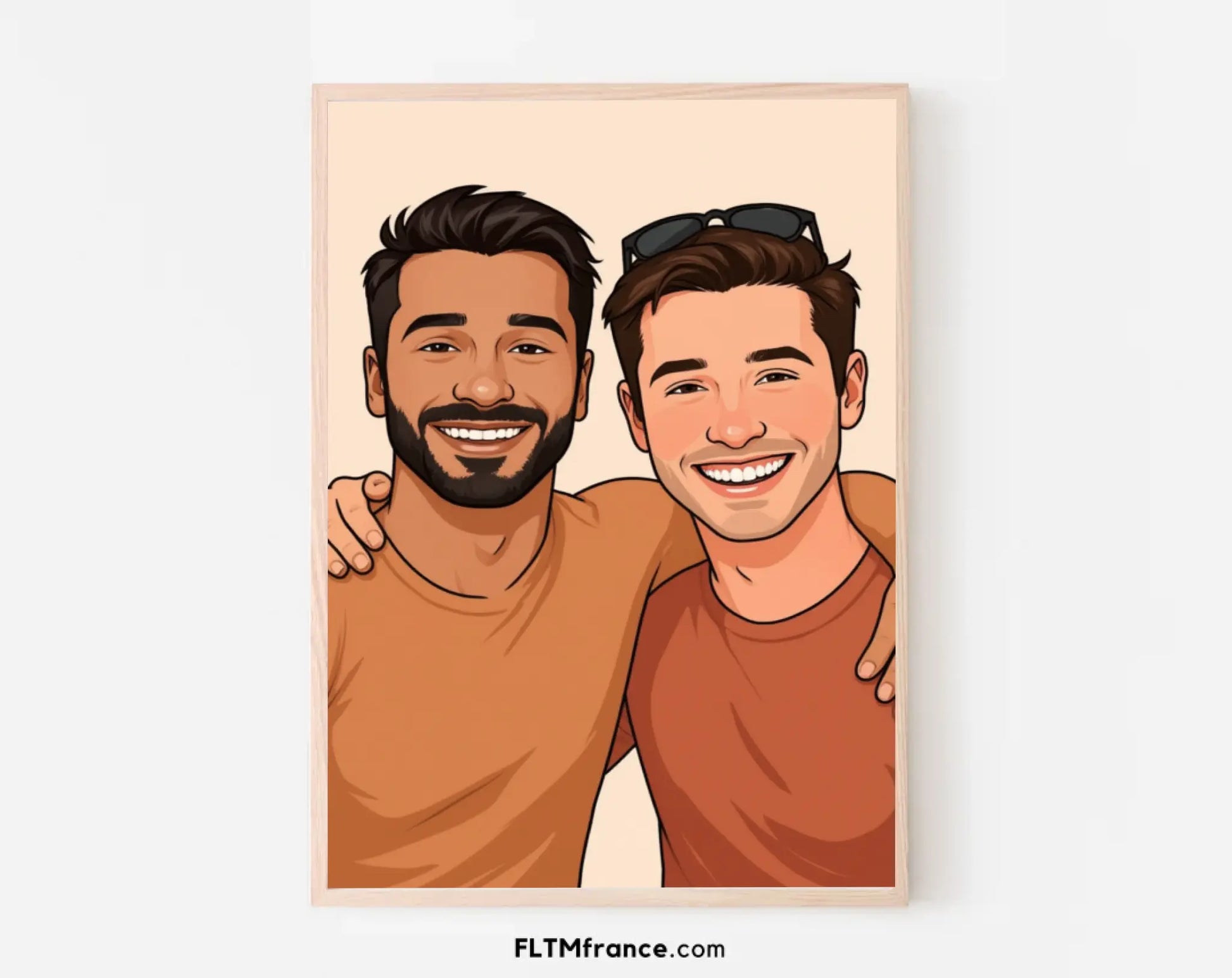 Affiche personnalisée dessin réaliste groupe d’amis – Portrait digital illustration FLTM