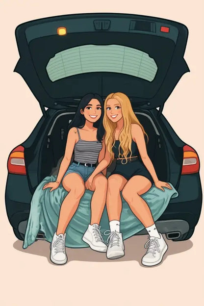 Affiche personnalisée dessin réaliste groupe d’amis – Portrait digital illustration FLTM