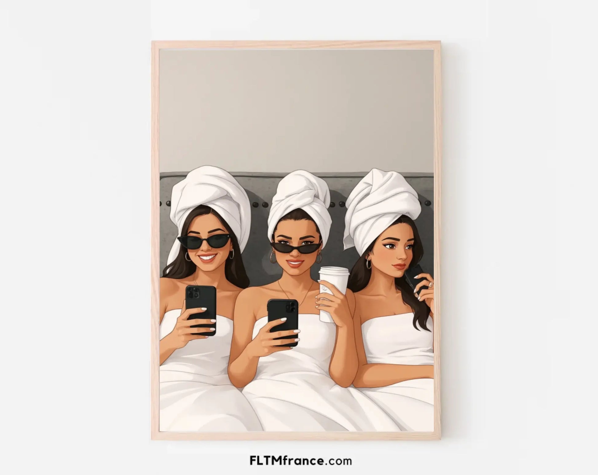 Affiche personnalisée dessin réaliste meilleure amie – Portrait digital illustration FLTM