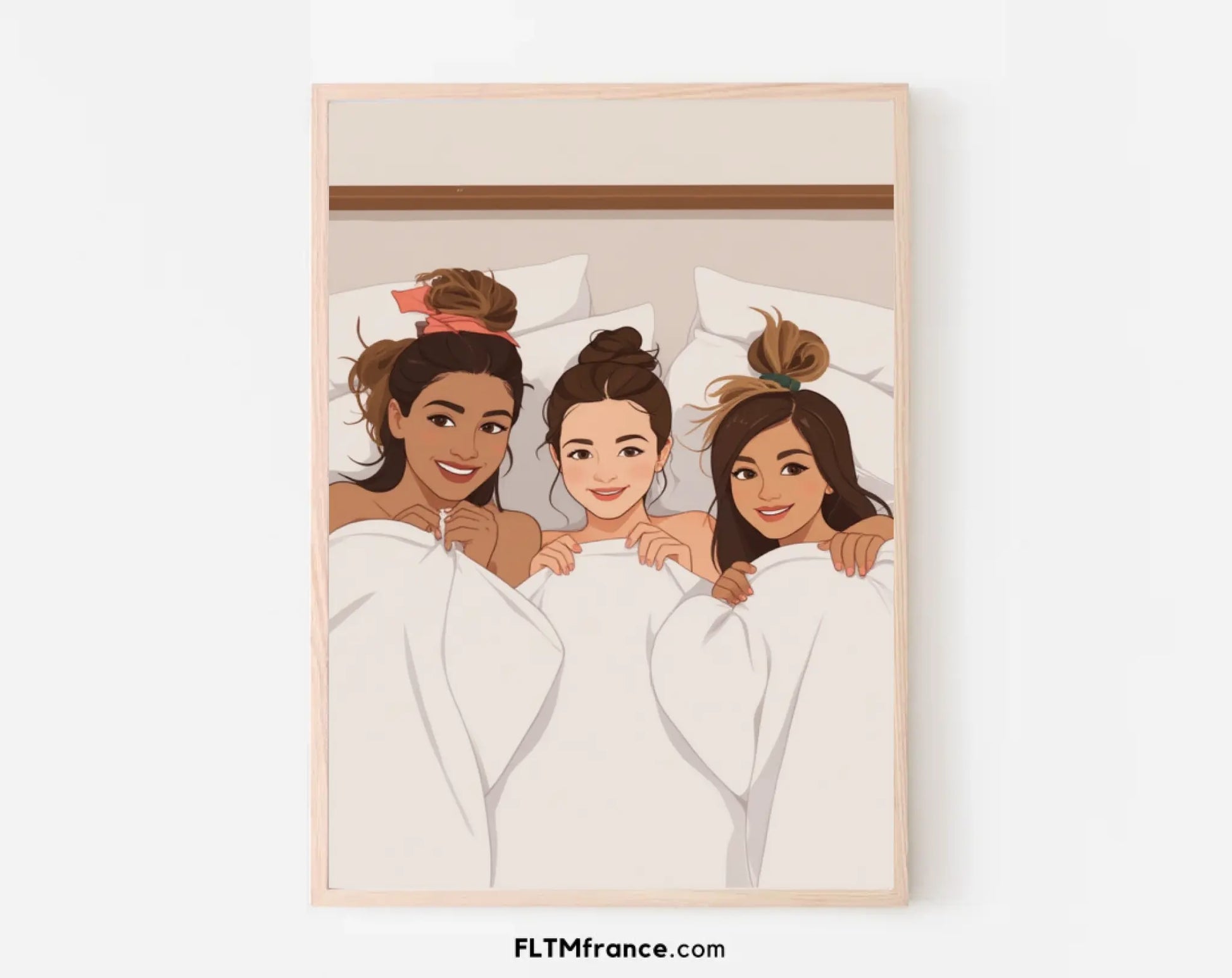 Affiche personnalisée dessin réaliste meilleure amie – Portrait digital illustration FLTM