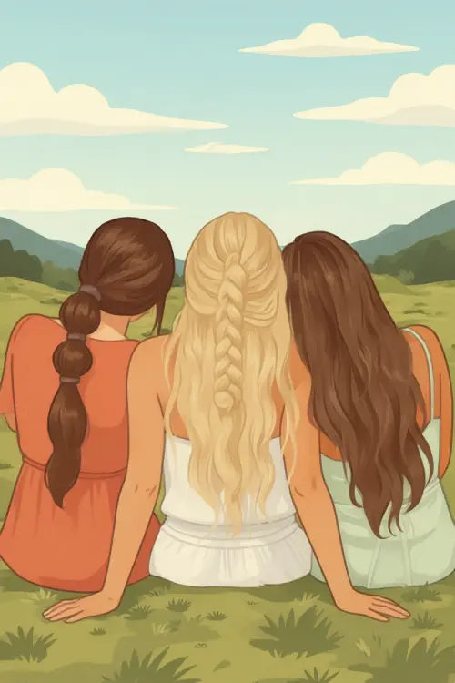 Affiche personnalisée dessin réaliste meilleure amie – Portrait digital illustration FLTM