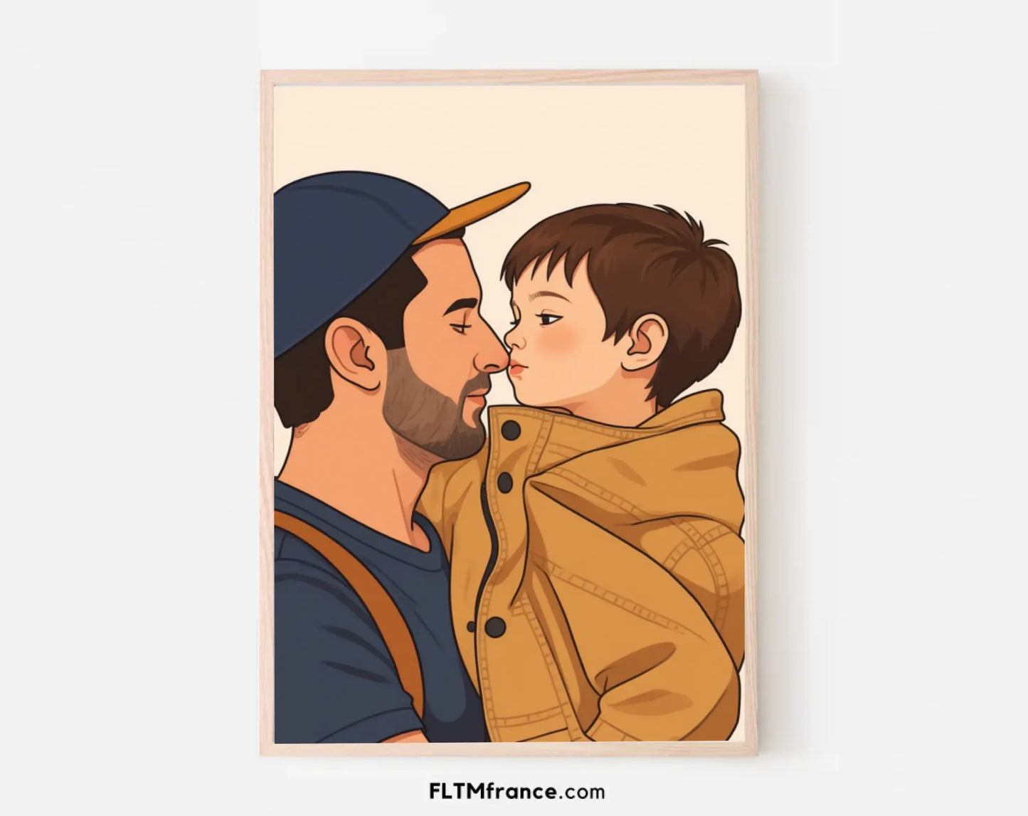 Affiche personnalisée dessin réaliste parrain et marraine – Portrait digital illustration FLTM