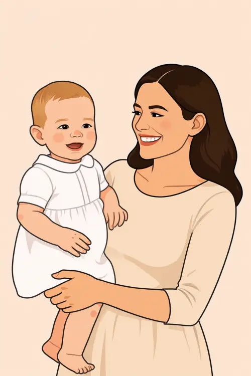 Affiche personnalisée dessin réaliste parrain et marraine – Portrait digital illustration FLTM