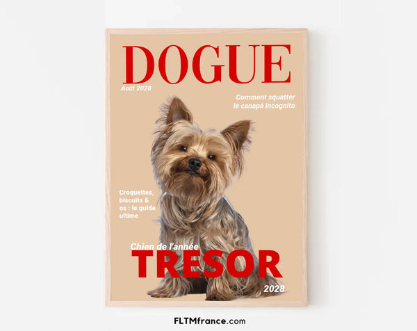 Affiche personnalisée magazine canin DOGUE - Poster chien
