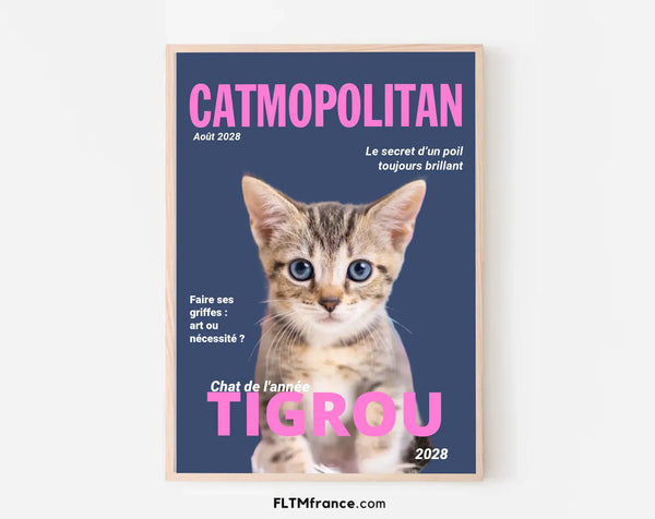 Affiche personnalisée magazine pour chat CATMOPOLITAN