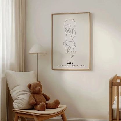 Affiche personnalisée naissance bébé Birth Poster FLTMfrance