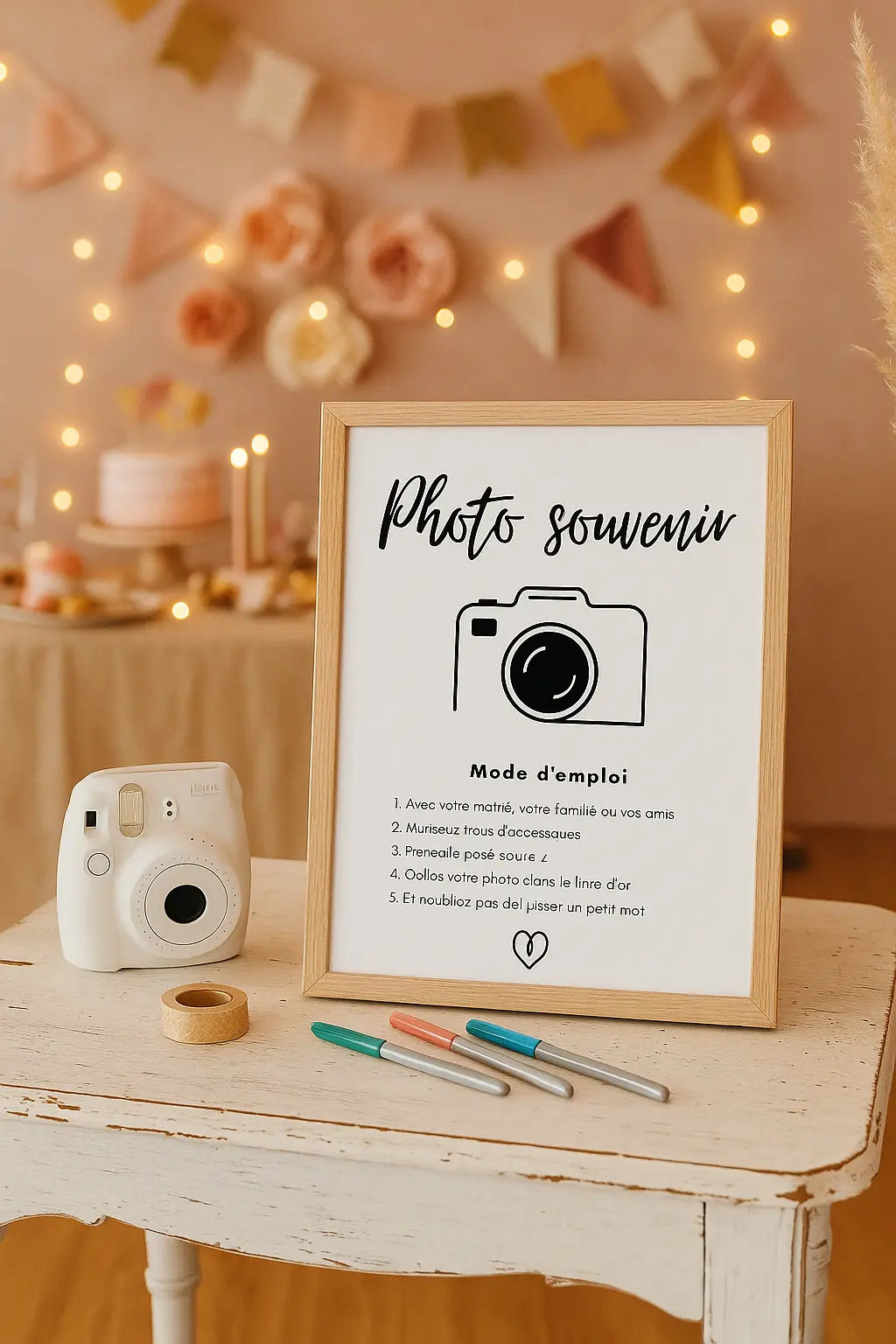 Affiche pour coin photobooth ou Polaroïd - Affiche décoration événement FLTMfrance