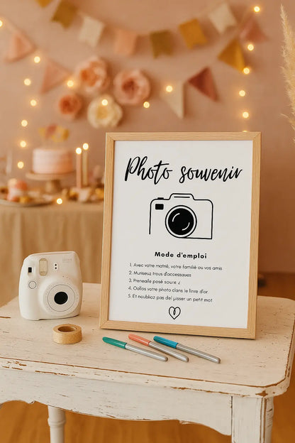 Affiche pour coin photobooth ou Polaroïd - Affiche décoration événement FLTMfrance