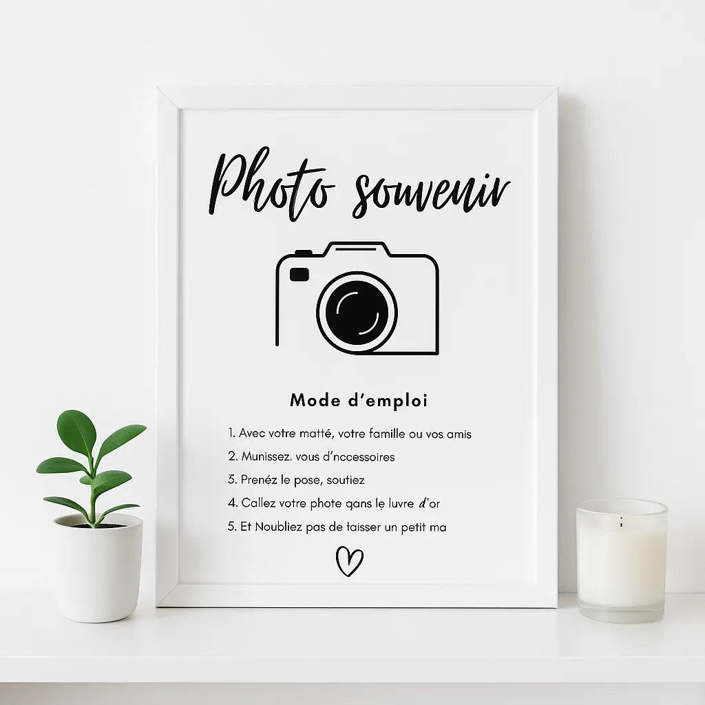 Affiche pour coin photobooth ou Polaroïd - Affiche décoration événement FLTMfrance