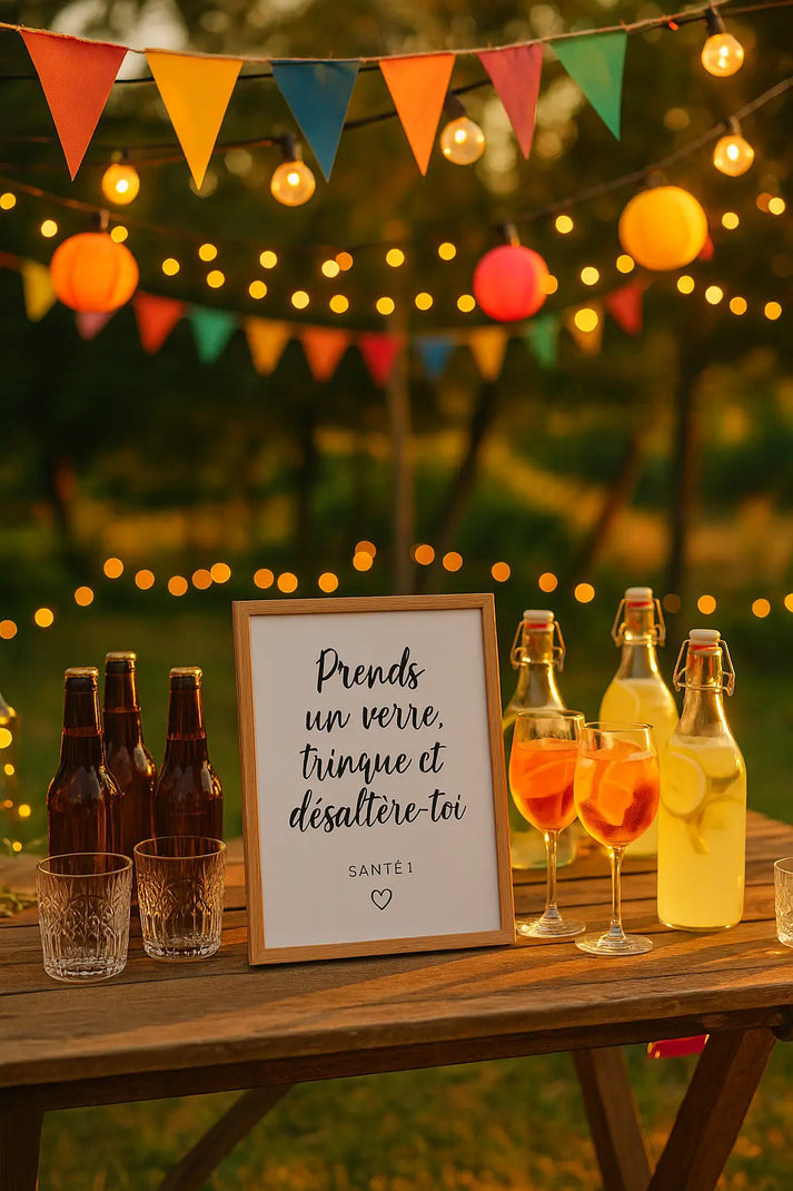 Affiche prends un verre trinque et désaltère-toi | FLTM
