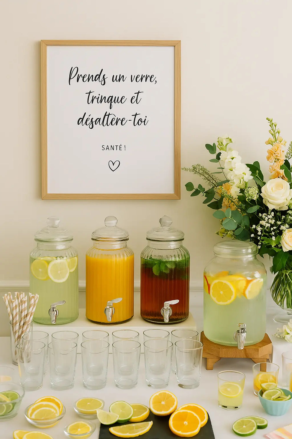Affiche prends un verre trinque et désaltère-toi | FLTM