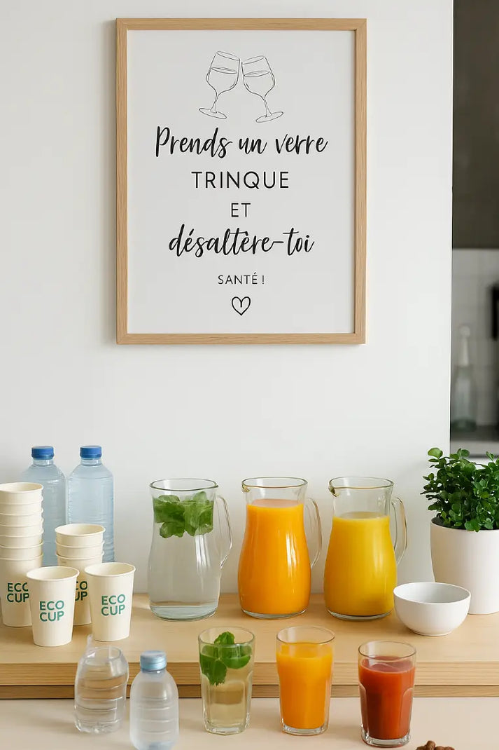 Affiche prends un verre trinque et désaltère-toi | FLTM