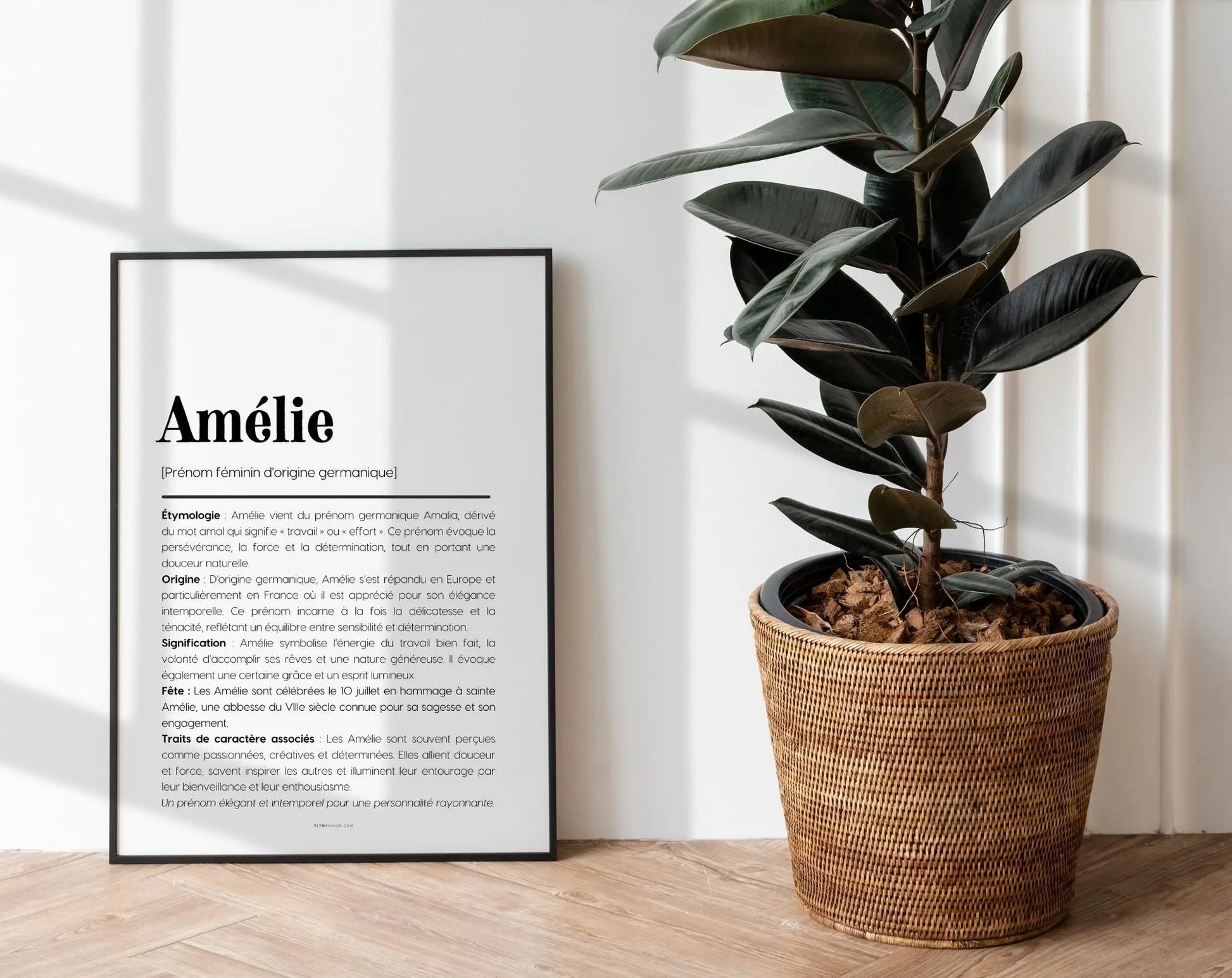 Affiche prénom Amélie à imprimer FLTM