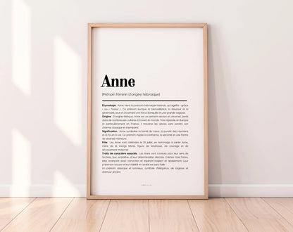 Affiche prénom Anne à imprimer FLTM