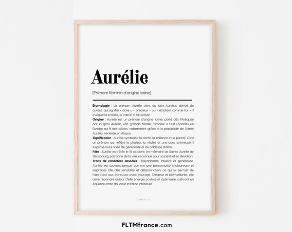Affiche prénom Aurélie à imprimer