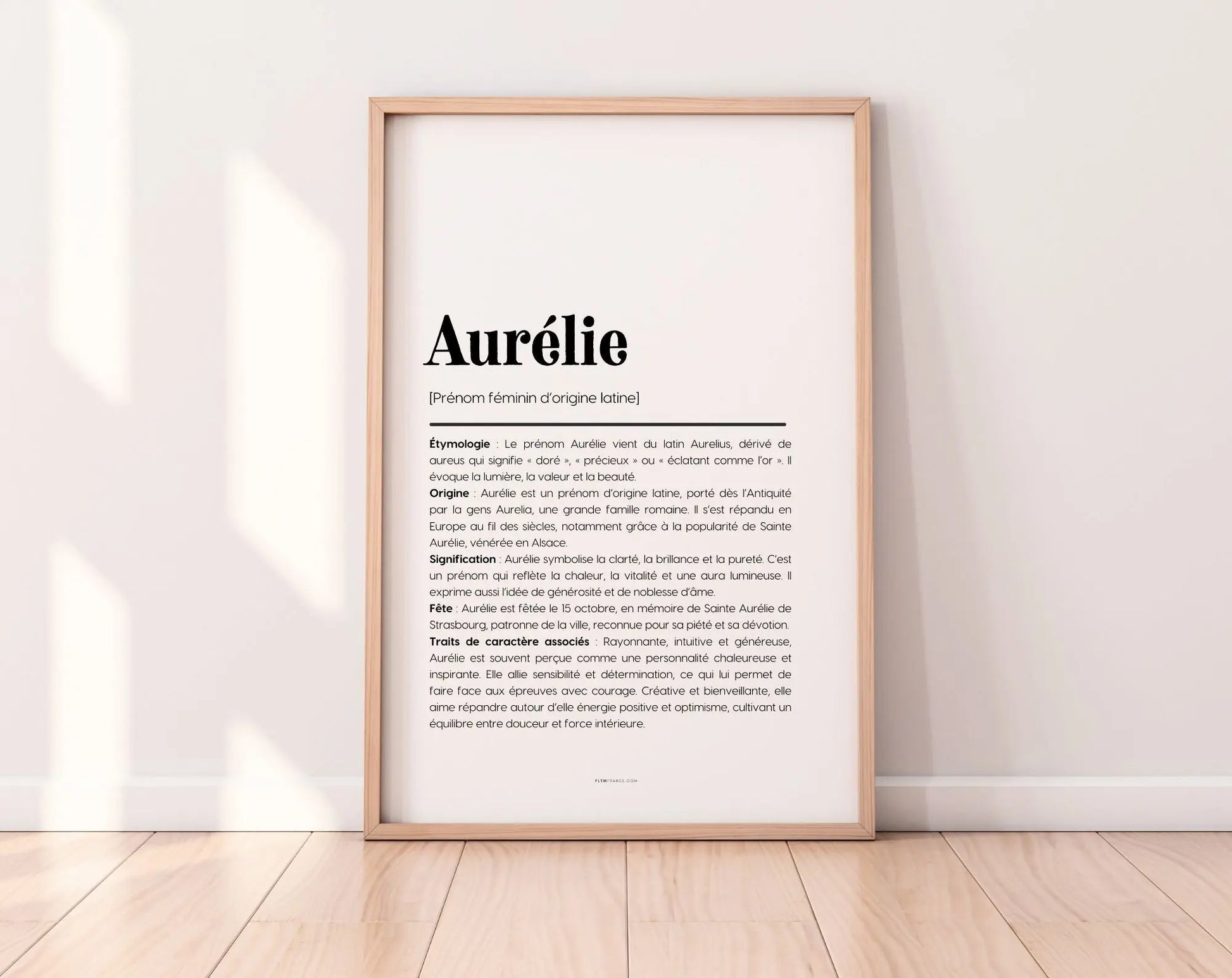 Affiche prénom Aurélie à imprimer FLTM