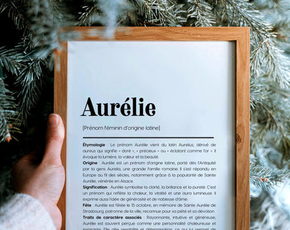 Affiche prénom Aurélie à imprimer FLTM