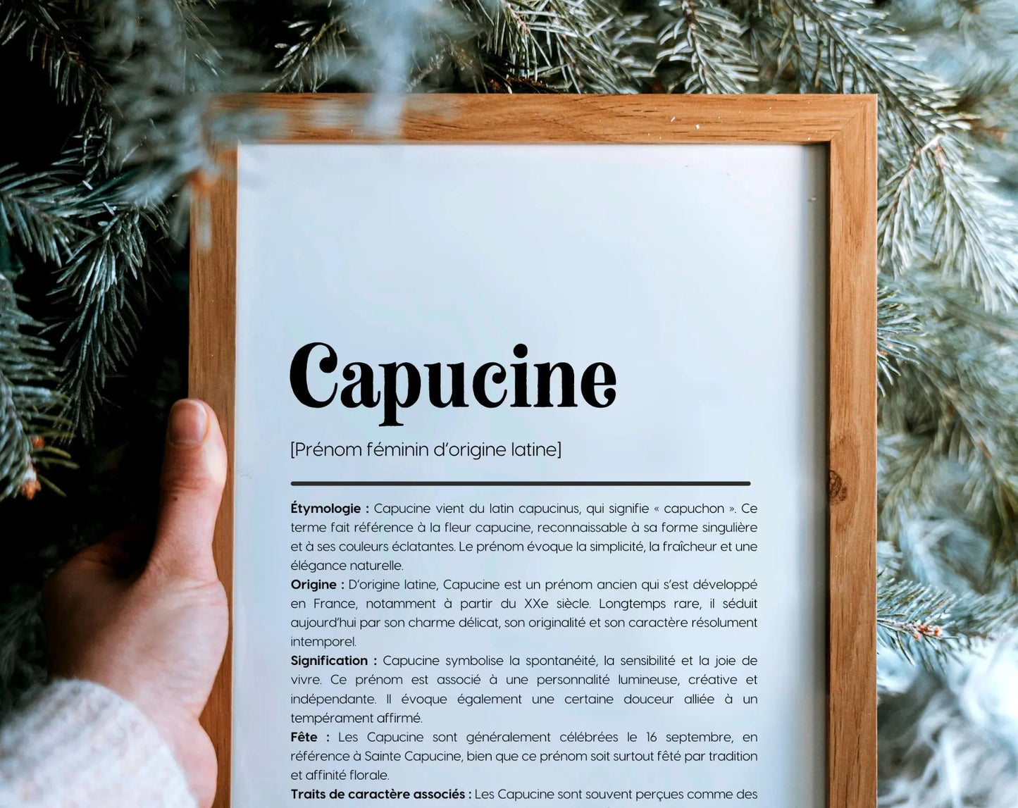 Affiche prénom Capucine à imprimer FLTM