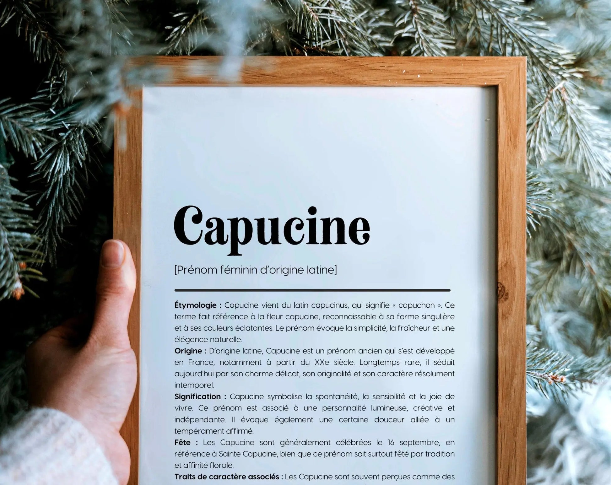 Affiche prénom Capucine à imprimer FLTM