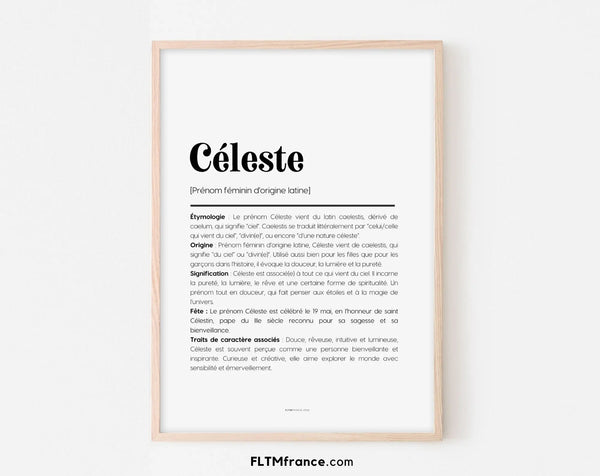 Affiche prénom Céleste à imprimer