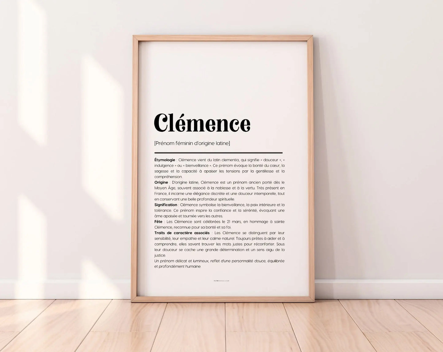 Affiche prénom Clémence à imprimer FLTM