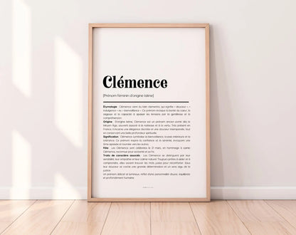 Affiche prénom Clémence à imprimer FLTM