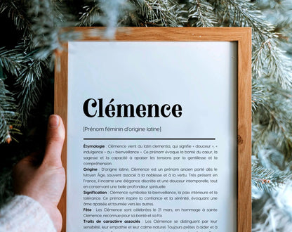 Affiche prénom Clémence à imprimer FLTM