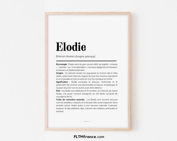 Affiche prénom Elodie à imprimer