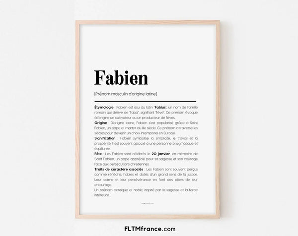Affiche prénom Fabien à imprimer
